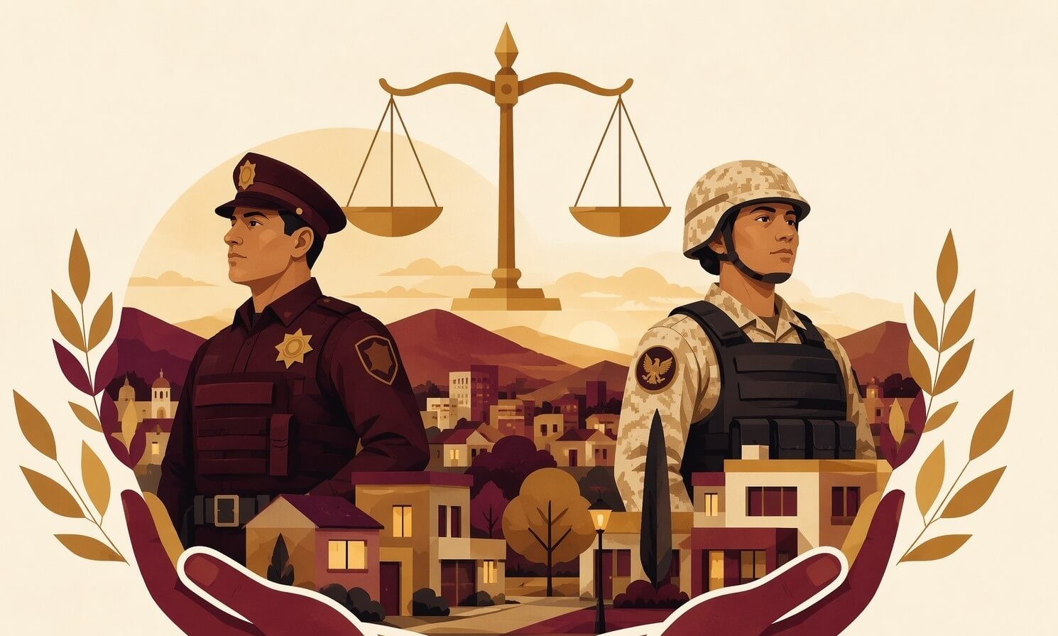 Ilustración de seguridad y justicia en México